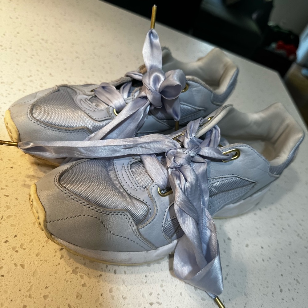 Puma light blue shoes
